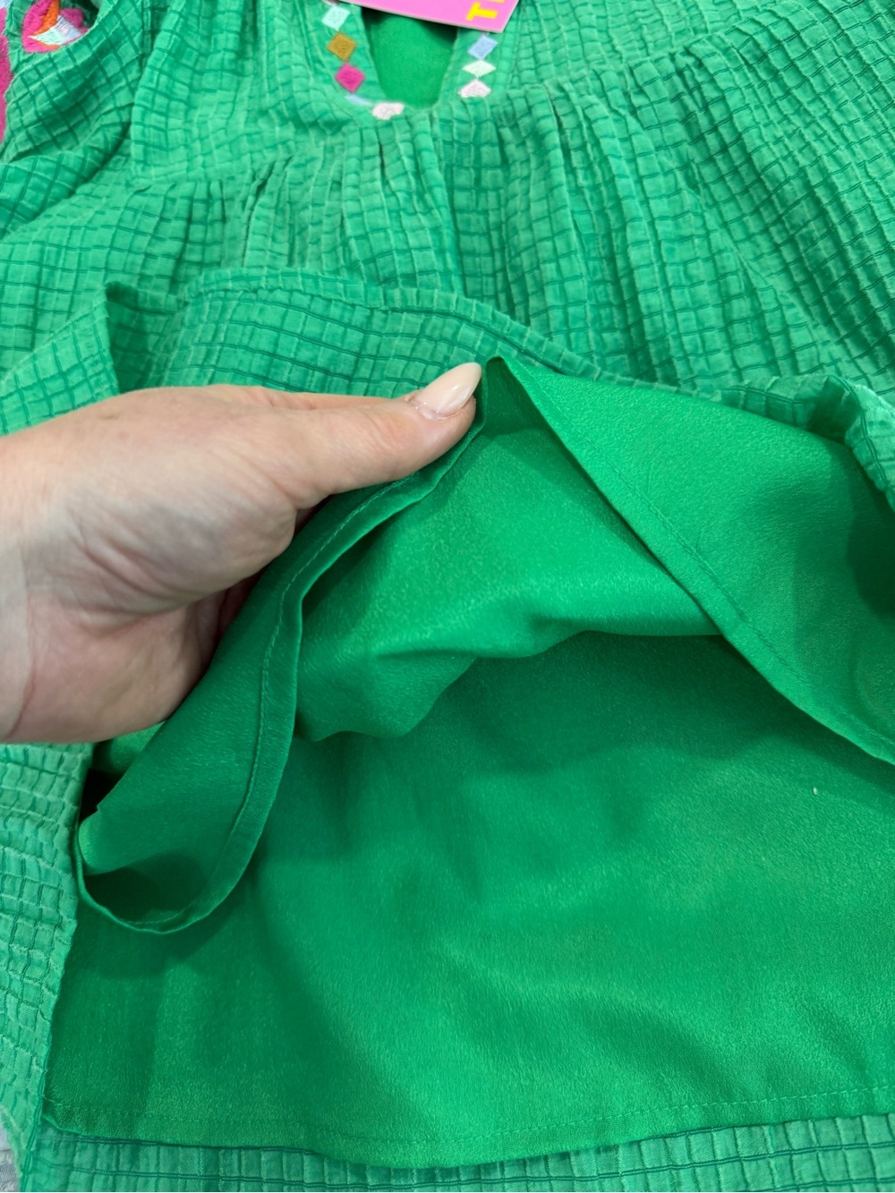 THML Green Puff Sleeve Top - Picture 8 of 8